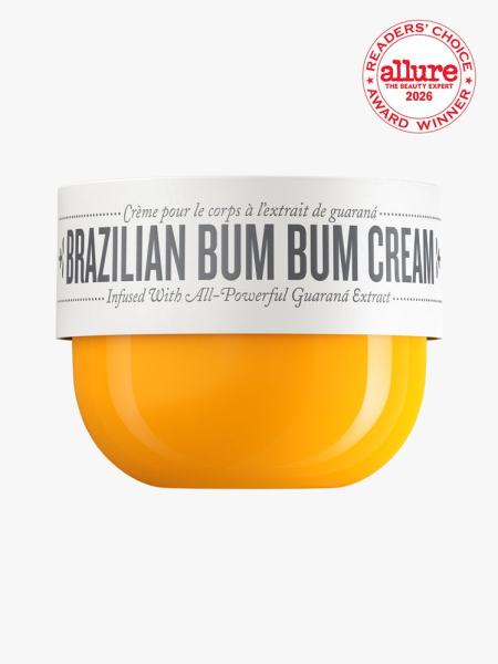 Jar of Sol de Janeiro Brazilian Bum Bum Cream on white background