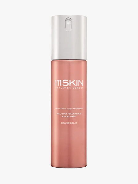 111Skin All Day Radiance Face Mist in branded component on a light gray background